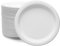 Tezraftaar® 100 x Plastic Plates Reusable 7 (18cm) White Round Lunch Dinner Plate for Catering Supply Weddings Camping Travelling Parties