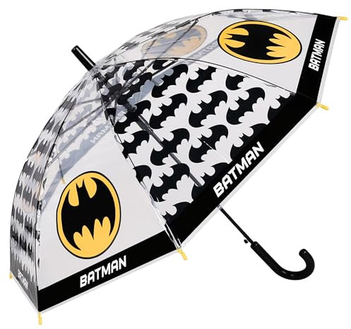 sarcia.eu Batman Transparenter Automatik Klappschirm für Jungen, für Jungen (Durchsichtig)