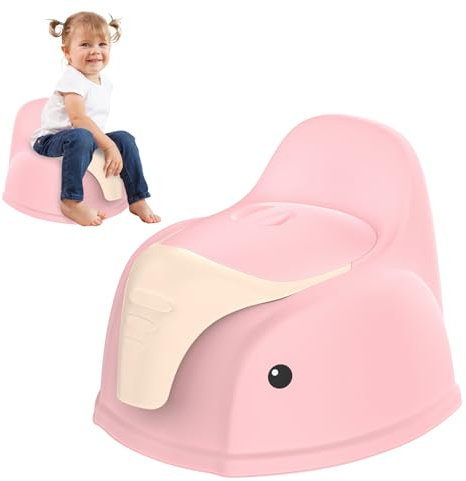 Potty Training Toddler Toilet,Baby Pottys Chair for Kids Boys Girls, Portable Potty Toddlers Toilet Seat Potties Trainer with Lid Splash Guard Non-Slip Removable Bowl for 1-6 Year Old Childrens, Pink