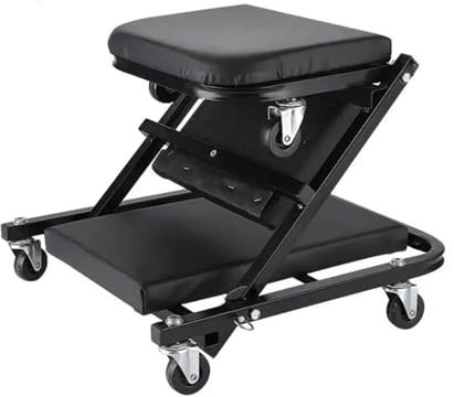 XFYESL Rollhocker Klappbares Autoreparaturbett, Autowartungswerkbankstuhl, Autowerkstattbank mit Rädern, Rollen, Auto-Rollbrett hocker mit Rollen(Black)