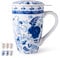 GBHOME Tea Mug with Infuser and Lid, 530ml Large Ceramic Loose Leaf Cup, Microwave, Dishwasher Safe Steeping Mug, Perfect for Tea Lovers