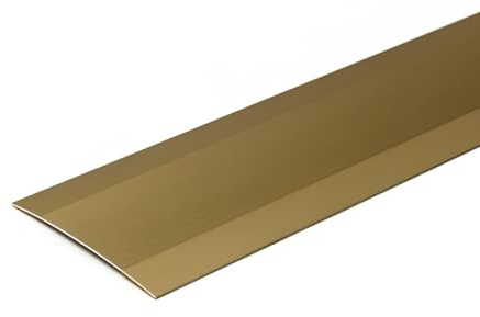 MW Profiles Aluminium Threshold Strip 100mm x 930mm - Silver - Self-Adhesive Grooved Wide Profile, 0.93m Length DT 100K (Gold)