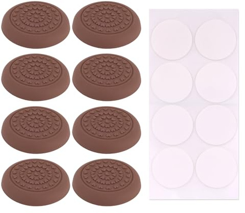 8pcs Cutting Board Chopping Silicone Feet Pad, Anti-Slip Waterproof Sticky Self-Adhesive Feet Large Cushion Adjustable for Home Sofa Chair Leg Floor Furniture Kitchen Accessories (Coffee Brown Round)