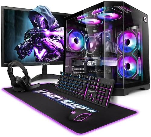 Vibox PC Gaming Completo • Monitor 23 • AMD Ryzen 5 5500 6 Cores • Nvidia RTX 5060 8GB • 16GB RAM • 1TB SSD • Windows 11 • WiFi 6 + Bluetooth 5.4 • Noir