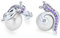 3D Nautical Violette Lavender Cubic Zirconia Pave Snail White Simulée Perle Clous D'Oreilles Pour Femmes Laiton Argenté