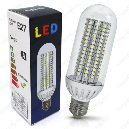 Energmix E27 LED Lampe LED Energiesparlampe Led Birne Leuchtmittel - mit 198 SMD *Kaltwei* 230 Volt 12 Watt, 1149