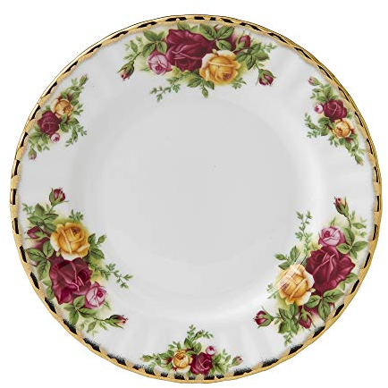 Royal Albert Old Country Roses IOLCOR00093-Piattino fine, Colore: Bianco, Porcellana, Multicolore, 18 cm