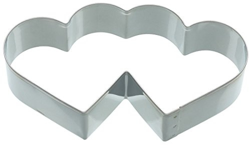 Kitchen Craft KC3514 Metal Cookie Cutter-Large 11.5cm Double Heart Design, Silver