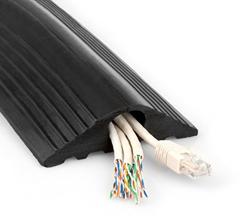 Yousave Accessories Cable Protector Black Rubber Floor Cover – 1m