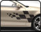 GRAFIC Drapeau à Damier Racing Sticker Kit Drapeau à damiers décoration Autocollants de Voiture de côté carrés (Noir)