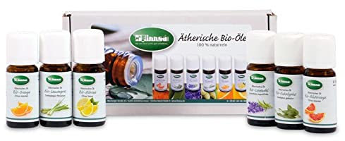 Finnsa Ätherisches Bio-Öl-Set (6 x 10 ml) Blutorange - Lavendel - Lemongras - Orange - Zitrone- Eukalyptus