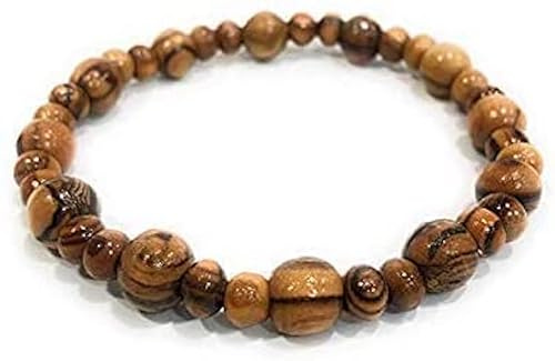 5mm & 8mm Beads ~ Olive Wood Bracelet Handmade Bethlehem Jerusalem