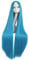 MapofBeauty 40 Zoll/100cm Schnitzen Lange Lockige Cosplay Anime Kostüm Party Perücke (Cyan Blau)