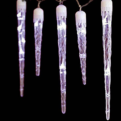 LED-Lichterkette mit XXL Eiszapfen 8 Funktionen 100 LEDs innen & außen kaltweiß