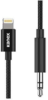 Kanex durabraid Cable de audio Apple Lightning a 3.5 mm Jack conector para Apple iPhone 7/7 Plus/8/8 Plus/X/XS/XS Max/XR [3 m Longitud I MFI Certificado I equipo Hi-Fi, coche, auriculares, etc]