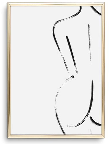 Tales by Jen Kunstdruck, Line Art Poster: Art of Woman | Stilvolles Premium Poster auf hochwertigem Papier | Schwarz Weiß Bilder als Wohnzimmer Deko Wandbild Geschenk Geburtstag | Ohne Bilderrahmen