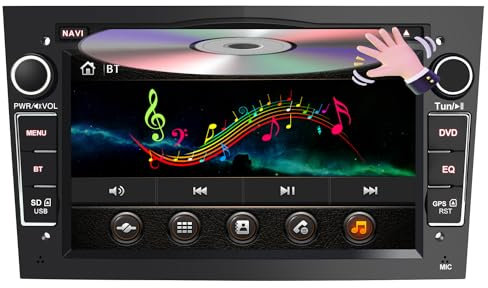 AWESAFE Radio Coche 7 Pulgadas con Pantalla Táctil 2 DIN para Opel, Opel Autoradio con Bluetooth/GPS/FM/RDS/CD DVD/USB/SD, Apoyo Mandos Volante, Mirrorlink y Aparcamiento (Negra)