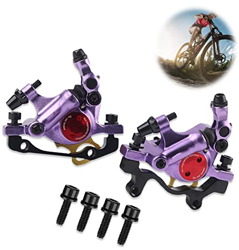 Keenso Fahrrad Hydraulische Scheibenbremse Set, HB-100 Mountainbike Aluminiumlegierung vorne und hinten Hydraulische Scheibenbremse für Mountainbike, Rennrad, elektrisches Faltrad (Lila)