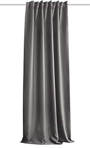 HOMEbasics | Cortina acústica Uni | ACUSTICO | Protección contra Ruido, Calor, frío y Corrientes de Aire + oscurecimiento | Gris | 245 x 135 cm