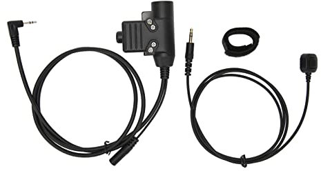 Yoidesu U94 und Fingermikrofon, U94 PTT Kabel Stecker Headset Adapter PTT Plug and Play U94 PTT Adapter für 2,5 Mm Walkie Talkies Schwarz