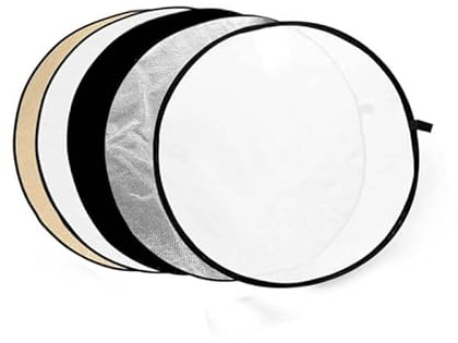 Pixapro 60cm Portable 5 in 1 Reflector Photography Collapsible Sun Panel Foldable Bounce Board Translucent Scrim Soft Diffusion Studio Photo Lighting (60cm, Collapsable)