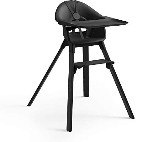 Stokke Clikk Hochstuhl, Midnight – All-in-One-Hochstuhl mit Tablett und Geschirr – leicht, langlebig und reisefreundlich – ergonomisch mit verstellbaren Funktionen – am besten für 6–36 Monate oder bis