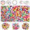 990 Stück Smiley Polymer Clay Beads Frucht Perlen Bunte Fädelperlen DIY Armbänder Kette Spacer Beads Kit Bastelset für Armband Haarband Basteln für die Herstellung von Schmuckarmbändern