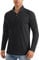 MAGCOMSEN Men's Long Sleeve Polo Shirts Gym T Shirts Quarter Zip Golf Tops Rash Guard Sun Protection UPF 50+ Black, L