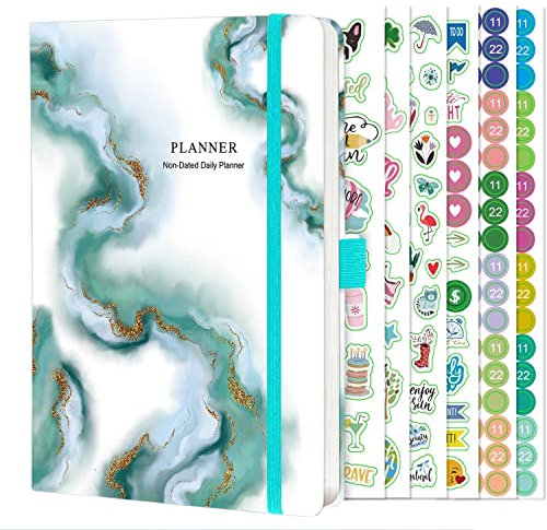 NectaRoy Agenda Quotidien, A5 Agenda Planner Organisateur, Agenda et Calendrier Quotidien pour Atteindre vos Objectifs, Non Daté, Dure 6 Mois, 6,1 x 8,3