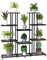 Metal Plant Stand, large indoor Plant Stands Decorative Black Steel Plant Shelf for Indoor Patio Garden Balcony and Yard,tall multi tier plant stand(9 Tier)