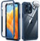 ANTSHARE for iPhone 14 Pro Max Case, with Built-in Glass Screen Protector and [2*Camera Lens Protectors], 360 Full Body Shockproof Protective Case for iPhone 14 Pro Max- Blue