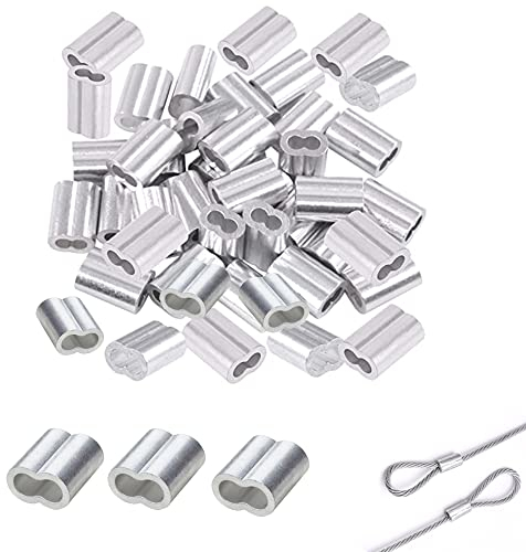 30 Stück 6mm Aluminiumhülsen Alu Klemme Aluminium Pressklemmen Pressklemmen Drahtseil Würgeklemmen Aluminium Pressklemmen Clips robuste Seilklemmen für 6mm Stahlseil Gummiseil Drahtseil Planenseil