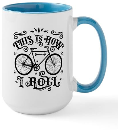 CafePress Funny Cycling Large Mug 15 oz (444 ml) Ceramic Coffee Mug