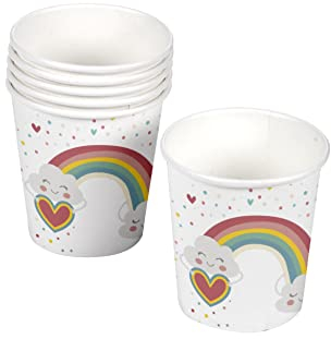 1001KDO POUR LA MAISON Set de 6 gobelets en Carton Arc en Ciel