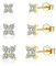 Ohrstecker Set Gold Ohrringe | 3 Paar Ohrringe mit Zirkonia Funkelnd Ohrstecker Silber Set für Damen Herren Mädchen Knorpel Tragus Helix 2,5mm/3,5mm/4mm