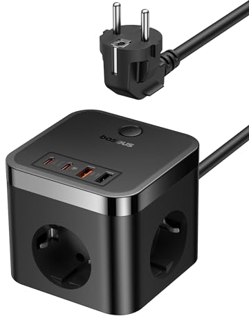 Baseus GaN5 - Ciabatta elettrica a cubo USB C 30 W con interruttore, caricatore portatile PDD per MacBook, iPad, iPhone 16/15/14/13/12, Galaxy, gioco, casa, ufficio