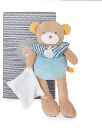 Doudou & Compagnie | Pantin Petit modèle – Maé l'ours | Différentes Textures de Coton | Étiquettes à Manipuler & à « tétouiller » en Toute sécurité | Garantie Doudou Perdu | Normes CE