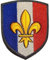 Blason Fleur de Lys de France - Ecusson Lys de France avec dos scratch et support à coudre fourni - Made in France - Taille 8X6,4CM - Qualité Militaire