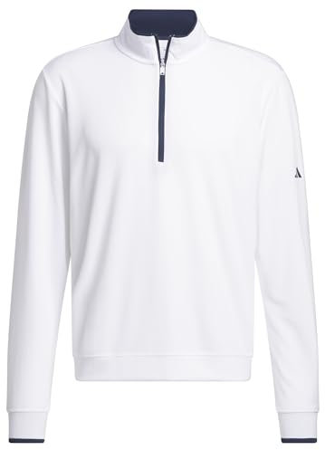 adidas Men's Lightweight Half-Zip Top, white, XL