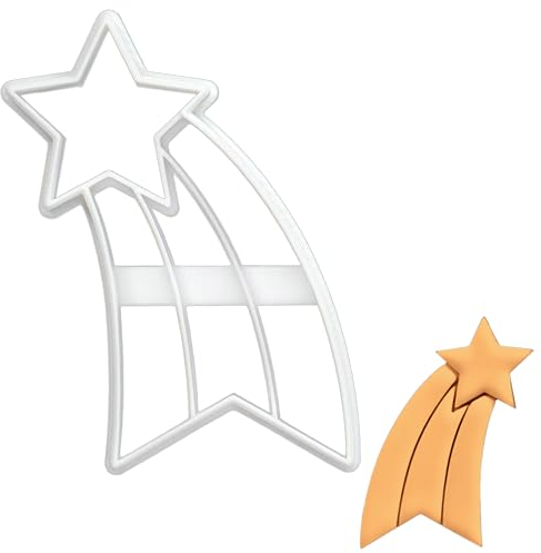 BAKERLOGY Emporte-pièce Étoile filante - Conception détaillée d'emporte-pièces pour la pâtisserie et l'artisanat, adaptée au fondant, à la pâte, à l'argile