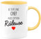 quotedazur - Mug Cadeau Boss Patronne - Je Suis Une Chef Avec Option Râleuse - Tasse Cadeau Chef Femme - Jaune/Céramique