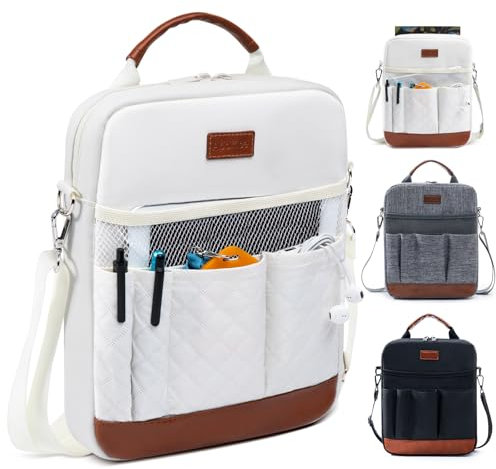 Buchhülle mit Reißverschluss, Buchhüllen für Buchliebhaber, mehrere Taschen, Buchschutzhülle mit Schultergurt, Buchtasche für iPad, Kinder, Buchzubehör