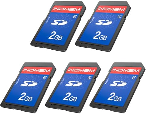 INDMEM SD Card 2GB 5 Packs Class 4 MLC Secure Digital Flash Memory Card Camera Card