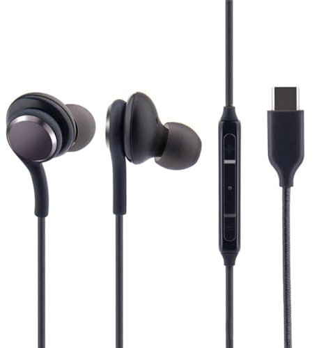 USB C Earphones Type C Headphones Compatible with All USB C Devices,In-Ear Headphones with Mic Stereo Hand free Noise Cancelling Earphones Headset,Wired Earphones 3.5 type C Jack Heavy Bass Sound