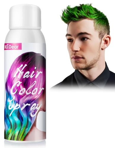 Green Hair Colour Spray, Temporary Coloured Hairspray, Washable One Time Hair Dye Spray for Party Fancy Dress Cosplay Halloween, Fast Dyeing, Suitable for Many Hair Types of Kids Adults- 100ml