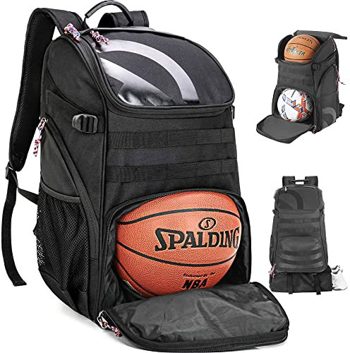 Large Basketball Backpack for Men, Women & Kids - 35L Capacity with Ball Compartment & Shoes Bag - Fit for Soccer, Volleyball, Football & More
