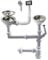 Talea Anti-Syphon Bottle Trap,Dishwasher Siphon Straight,Waste Pipe, Basket Strainer with Overflow,Full Set Plumbing Kit(2 Bowl Sinks) Z7052C006