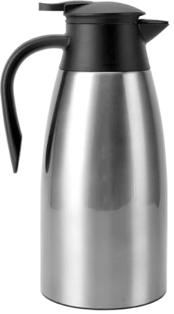 Focket Hervidor Eléctrico, 2L Acero Inoxidable 304 Vacío Térmico Doble Pared Tetera Eléctrica Hervidor de Agua Aislado con Mango Ergonómico, Hervidor de café para el té Hogar (Plata