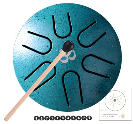 Regentrommel Für Außengarten | Steel Tongue Drum Kit | Chakra Regentrommel | Handpan Meditationstrommel | 3 Zoll 6 Tone Rain Chime Tongue Drum Percussion Instrument Für Musikalische Ausbildung