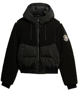 Superdry Damen Everest Hybrid Bomberjacke Schwarz/Schwarz 44